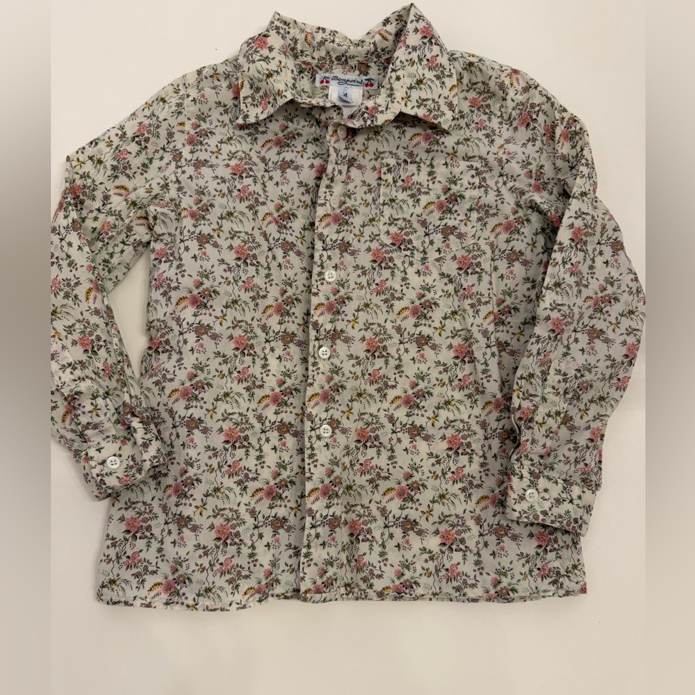 Bonpoint Floral Button-Up Shirt size 4